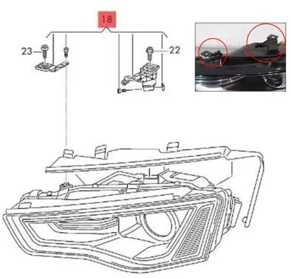 Ремонтні кріплення для фари Audi A4L B8 A4 S4 A5 S5 RS5 2013-2017 року 8T0998122B 8T0998121B