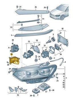 Блок оригінальний б/у 3G0998477A підрулювання фари Passat b8 full led
