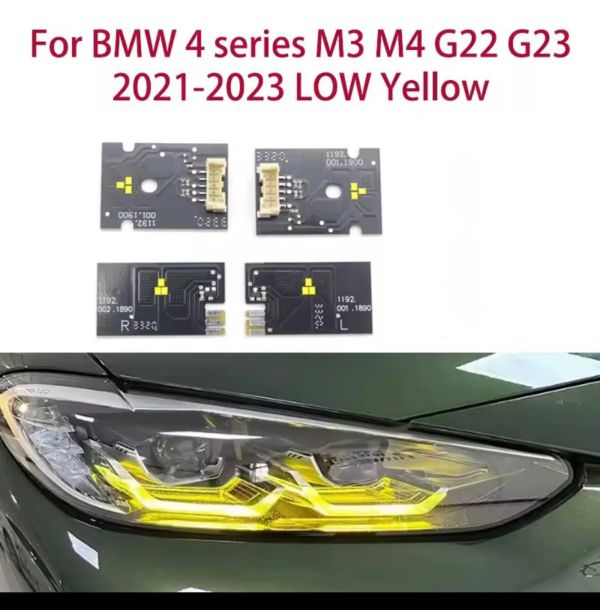 Світлодіодні плати ДХО для фар на  BMW m4 (i4) G22 2021-2024 yellow(жовті)