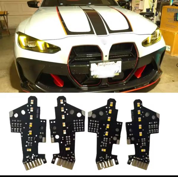 Світлодіодні плати ДХО для фар на BMW 4  G22 2024р yellow(жовті)