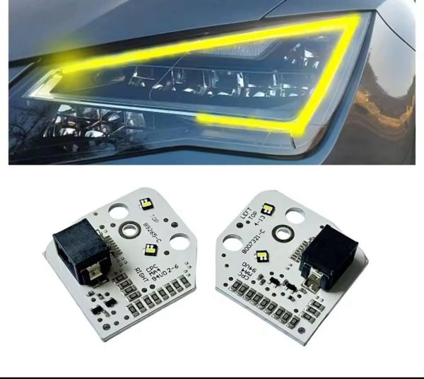 Світлодіодні плати ДХО для фар Seat Leon yellow 2013-2016