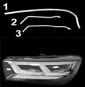 Світловоди для фар на Audi Q5 80A  full led 2018-2020