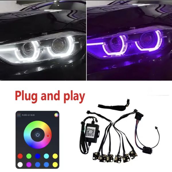 RGB dlr ангельські на BMW F30 LCI рест 2016-2019